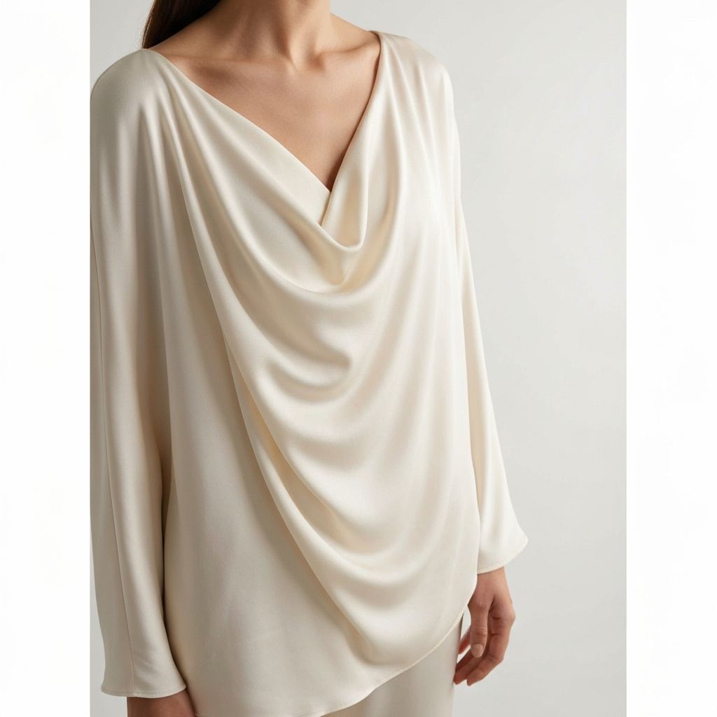 بلوزة حرير كريمي