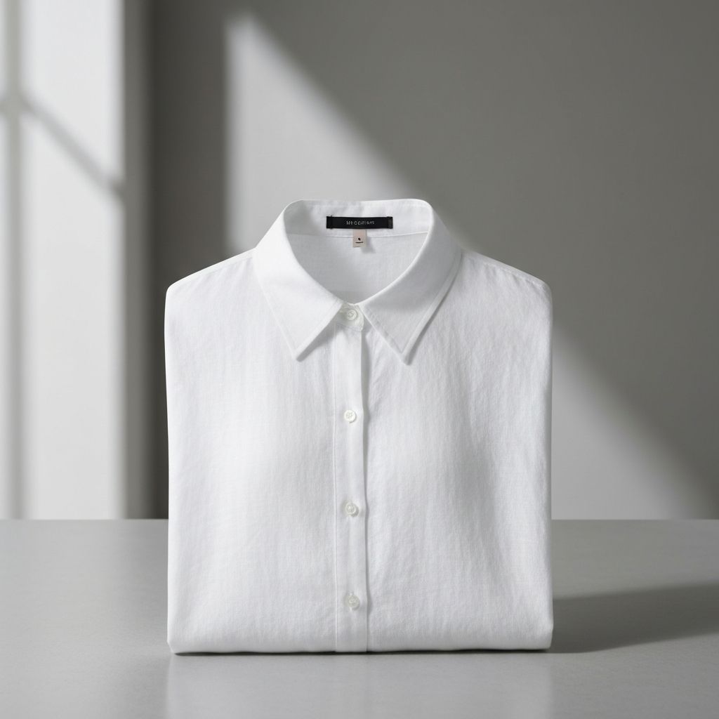 قميص كتان أبيض